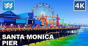 [4K] Walking tour of Santa Monica Pier in Los Angeles, California USA - Vacation Travel Guide