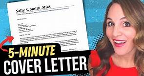 The PERFECT Cover Letter In 5 MINUTES Or Less - BEST Cover Letter Examples & Template!