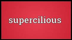 Supercilious Meaning