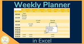 How to Make a Weekly Schedule in Excel - Tutorial