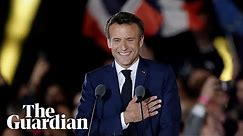 Emmanuel Macron gives victory speech following election results