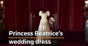 Princess Beatrice's vintage wedding gown on display