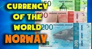 Currency of the world - Norway. Norwegian krone. Norwegian banknotes and Norwegian coins