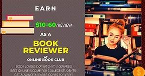 Earn $10-60 per book review|onlinebook club|content writing job|online money goals