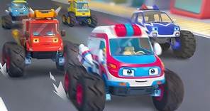 Five Little Monster Trucks Song | Learning Vehicles Song | Kids Song | BabyBus