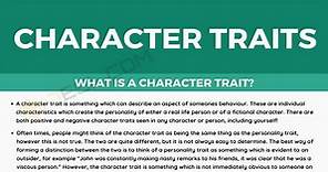 Character Traits List | 200  Examples of Positive and Negative Character Traits • 7ESL