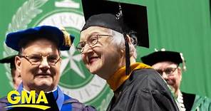 90-year-old woman makes history as oldest grad to complete master’s degree at UNT