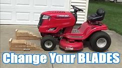 Change Your Riding Lawn Mower Blades Without Taking Off the Deck - Troy-Bilt Pony