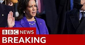 Kamala Harris sworn in as the first female vice-president in US - BBC News