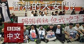 香港支聯會故宮壁畫前充天安門「悼六四」