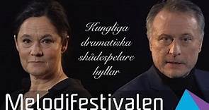 Michael Nyqvist och Pernilla August från Dramaten hyllar Melodifestivalen 2016