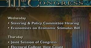 111th Congress Schedule