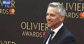 Gary Lineker beams on the red carpet before Olivier Awards in 2018