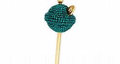 Simone I. Smith 18K Gold over Sterling Silver Necklace, Medium Green Crystal Lollipop Pendant - Macy's