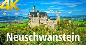 Neuschwanstein, Hohenschwangau castles, Germany, walking tour 4K 60fps - Famous Disney Castle
