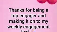 Thanks for being a top engager and making it on to my weekly engagement list! 🎉 Georgianna Rouse, Lowe Lowe LS, Kristina Staples, Brandy Orndorff, Lora Patillo | Royaaltee
