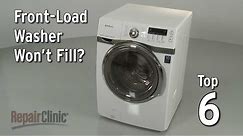 Front-Load Washer Won’t Fill — Washing Machine Troubleshooting