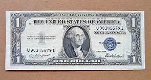 1 US Dollar Silver Certificate Banknote (One US Dollar / 1935F), Obverse and Reverse
