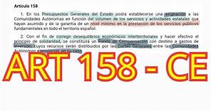 ARTÍCULO 158 - Constitución Española - Explicado para OPOSICIONES