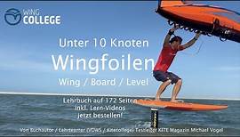 Wingcollege Wingfoilen für Einsteiger unter 10 Knoten Lehrbuch Pumpen lernen mit dem Wing Level 4