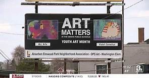 Elementary school students have art showcased on billboards