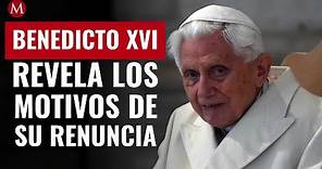 Benedicto XVI revela los motivos de su renuncia como Papa en el Vaticano