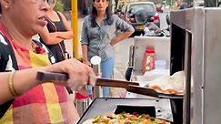 DOMINOS Style Pizza on Street with Delicious Toppings Restaurant Style Pizza on Street of Mumbai
