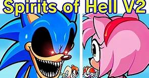 Friday Night Funkin' VS Sonic.Exe - Spirits Of Hell V2 Part 1 (FNF Mod) (Sonic/Sally/Amy/Cream)