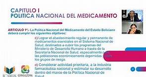 CURSO DE LEY 1737 DEL MEDICAMENTO EN BOLIVIA