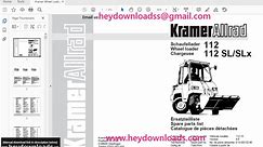 KRAMER Allrad Wheel loader 112 112 SL SLx Spare Parts List Manual SN112150001