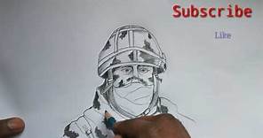 Army soldier drawing easily /Pencil sketch of soldiers /How to draw a soldier