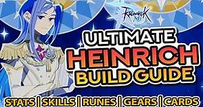 HEINRICH DPS BUILD GUIDE FOR PVE ~ Stats, Skills, Runes, Gears, Cards, and MORE!!