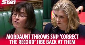 Penny Mordaunt throws SNP 'correct the record' jibe back at them highlighting high Scottish taxes
