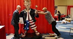 Golden Trump statue on display at CPAC 2021 in Orlando