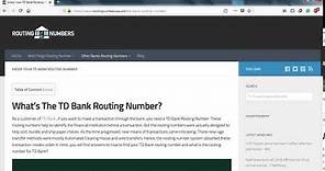 How to Find TD Bank Routing Number?