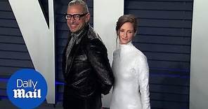 Jeff Goldblum and Emilie Livingston at Vanity Fair Oscars party