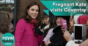 Pregnant Kate Middleton and Prince William in Coventry