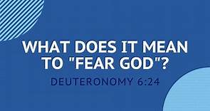 What Does It Mean to "Fear God"? - Daily Devotion