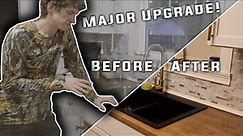 How To Upgrade Your Old Sink. Mernard's Tuscany Black Quartz