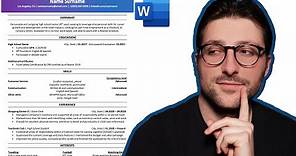How To Make a Resume For High School Students | Microsoft Word