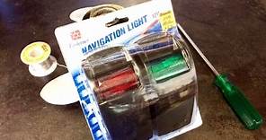 Installing navigation lights on a boat