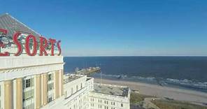 Resorts Casino Hotel Atlantic City - Aerial Video of Beach & Boardwalk