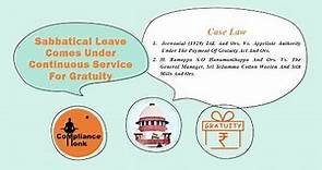 Sabbatical Leave comes under Continuous Service for Gratuity ​#caselaw #law #labourlaw