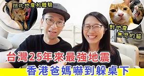 【移民台灣生活】台灣25年來最強地震，香港爸媽嚇到躲桌下！貓狗都嚇壞了？