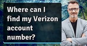 Where can I find my Verizon account number?
