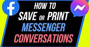 How to Save Facebook Messenger Messages as PDF