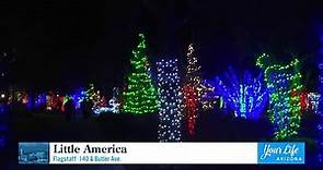 See incredible holiday lights at Little America in Flagstaff