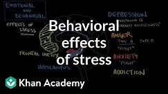 Behavioral effects of stress | Processing the Environment | MCAT | Khan Academy