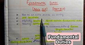 Fundamental Duties || lec.26 || Handwritten Notes || Indian Polity || An aspirant !