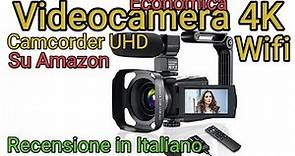 Videocamera Economica 4K WiFi, Camcorder UHD 48MP 60FPS, Recensione in Italiano